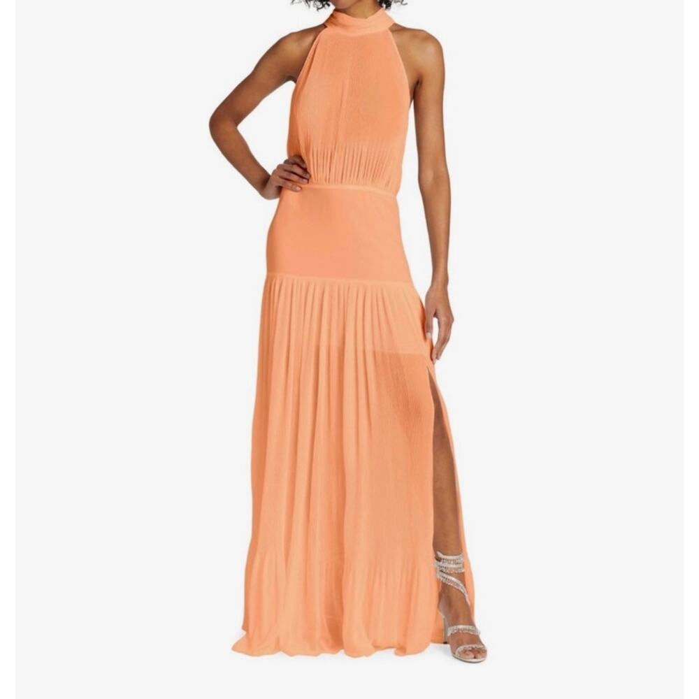 Veronica Beard Lilliana Pleated Halter Gown - Pink Maxi Dress - NWT - Size 8